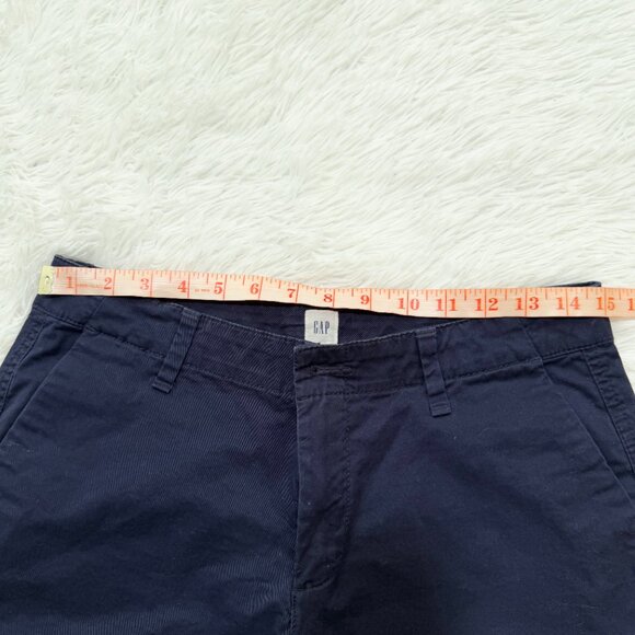 Women Gap Mid Rise Chino Shorts Minimalist Casual in Dark Blue Size 4 - Picture 2 of 8